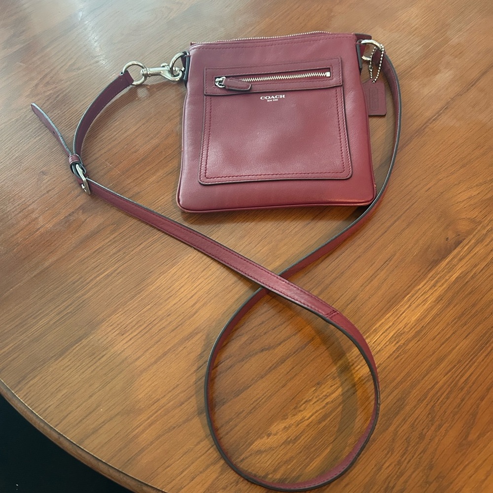 Coach Maroon Leather Crossbody Bag